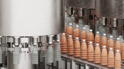 A factory conveyor belt with no buildup of work-in-progress inventory before a single station. There is no manufacturing bottleneck or disrupted production flow because they have addressed their issues with a digital tool.